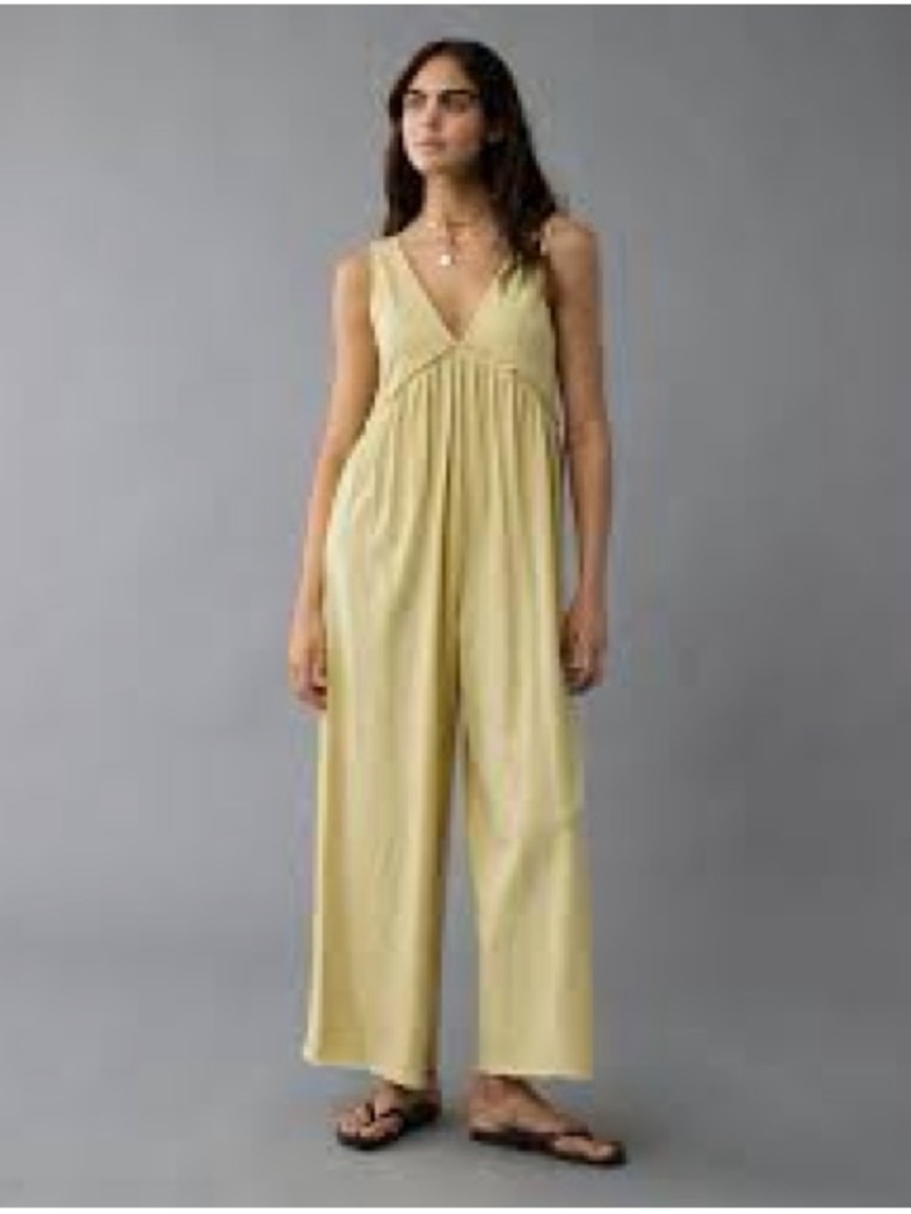 American Eagle Sunchaser Knit V-Neck Jumpsuit